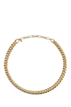 Sculpted 18in Cable Necklace, 18k Yellow Gold
